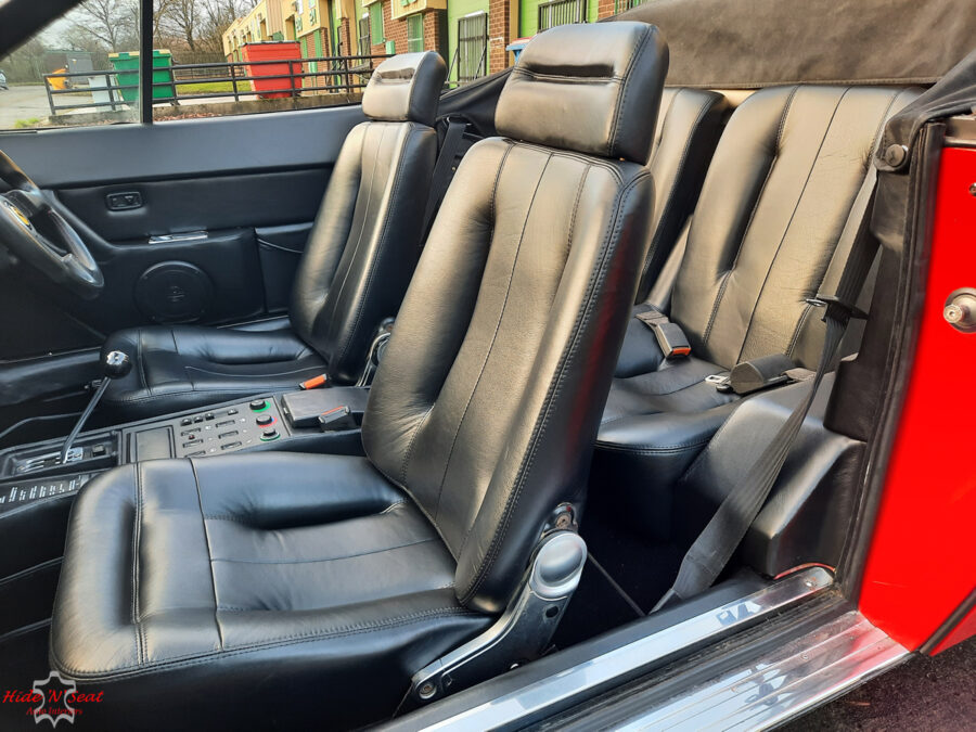Ferrari Mondial Quattrovalvole Cabriolet retrimmed in black Italian leather hide.